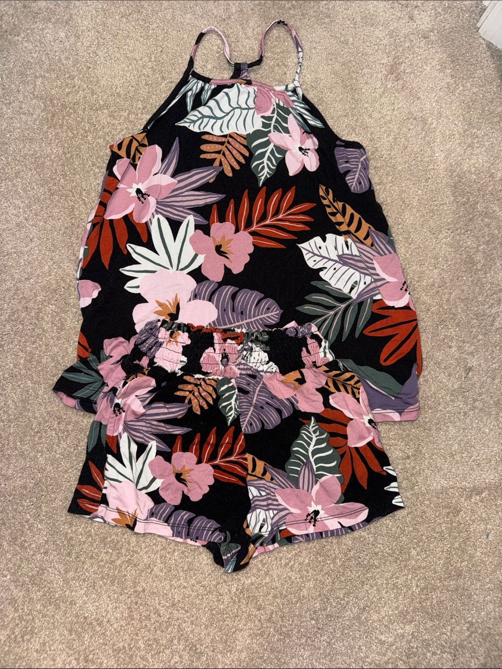 Bixby Nomad Floral Print Black & Pink Girls Set